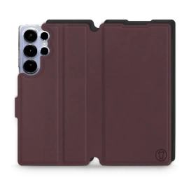 Hülle für Samsung Galaxy S25 Ultra - Farbe Burgund mit Schwarz