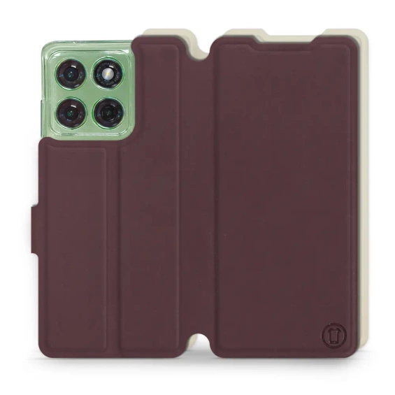 Hülle für Motorola Edge 60 - Farbe Burgund mit Platin