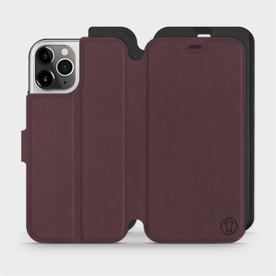 Hülle für Apple iPhone 12 Pro - Farbe Burgund mit Schwarz