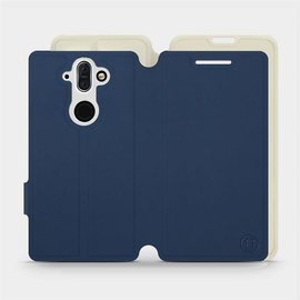 Hülle für Nokia 8 Sirocco - Farbe Marineblau mit Platin