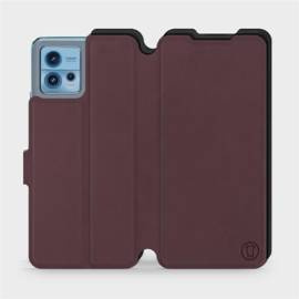 Hülle für Motorola Moto G72 - Farbe Burgund mit Schwarz