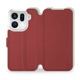 Hülle für OPPO Find X9 pro - Farbe Dunkelrot mit Platin