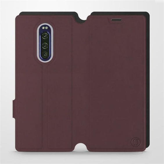 Hülle für Sony Xperia 1 - Farbe Burgund mit Schwarz