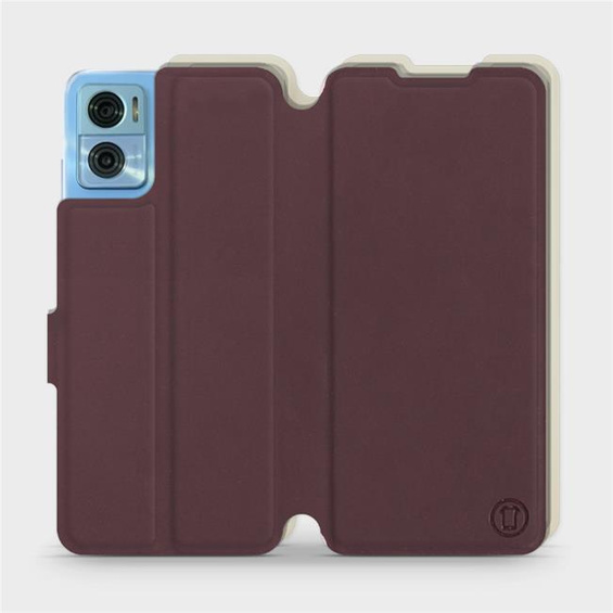 Hülle für Motorola Moto E22 - Farbe Burgund mit Platin
