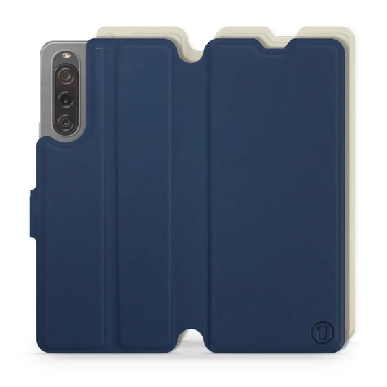 Hülle für Sony Xperia 10 V - Farbe Marineblau mit Platin