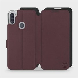 Hülle für Samsung Galaxy M11 - Farbe Burgund mit Schwarz