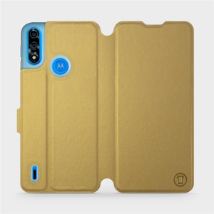 Hülle für Motorola Moto E7 Power - Farbe Gold&Orange