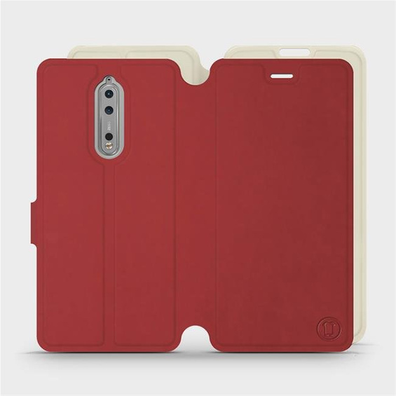 Hülle für Nokia 8 - Farbe Dunkelrot mit Platin