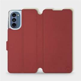 Hülle für Motorola Moto G62 5G - Farbe Dunkelrot mit Platin