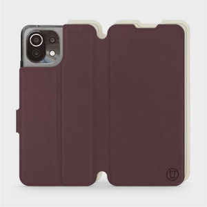 Hülle für Xiaomi 11 Lite 5G NE - Farbe Burgund mit Platin