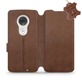 Hülle für Motorola Moto G7 - Farbe Brown Leather