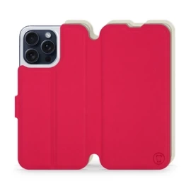 Hülle für Apple iPhone 15 Pro Max - Farbe Rot mit Platin