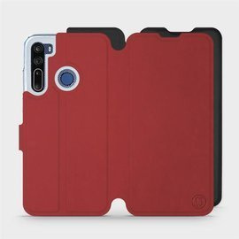 Hülle für HTC Desire 20 Pro - Farbe Dunkelrot mit Schwarz