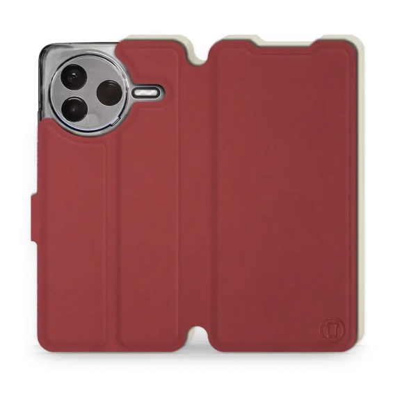 Hülle für Xiaomi POCO F7 Pro 5G - Farbe Dunkelrot mit Platin