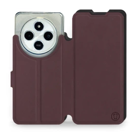 Hülle für Xiaomi POCO C75 - Farbe Burgund mit Schwarz