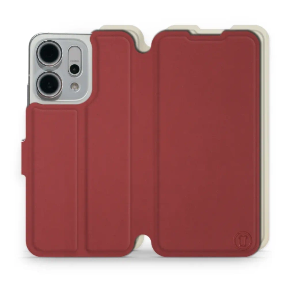 Hülle für OPPO Reno 14 5G - Farbe Dunkelrot mit Platin