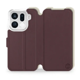 Hülle für OPPO Find X9 pro - Farbe Burgund mit Platin