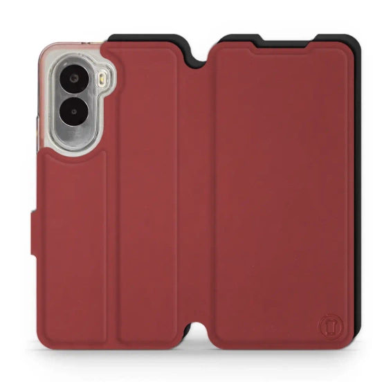 Hülle für Xiaomi POCO M7 - Farbe Dunkelrot mit Schwarz