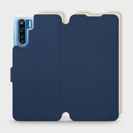 Hülle für OPPO A91 - Farbe Marineblau mit Platin