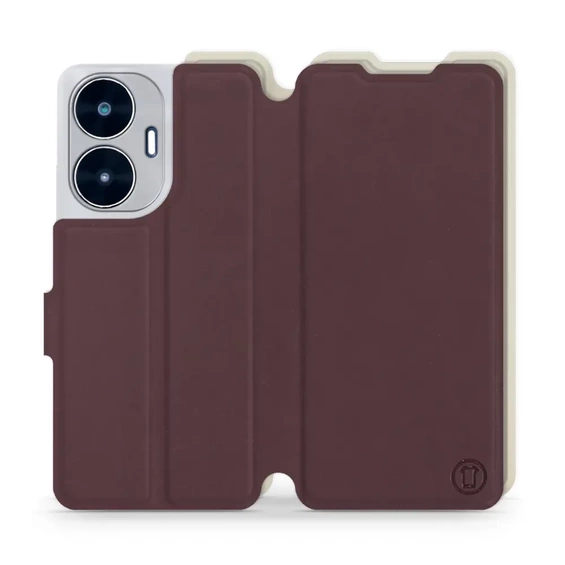 Hülle für Realme C55 - Farbe Burgund mit Platin