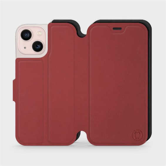 Hülle für Apple iPhone 13 mini - Farbe Dunkelrot mit Schwarz