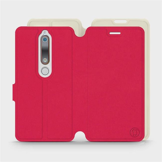 Hülle für Nokia 6.1 - Farbe Rot mit Platin