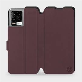 Hülle für Realme 8 - Farbe Burgund mit Schwarz