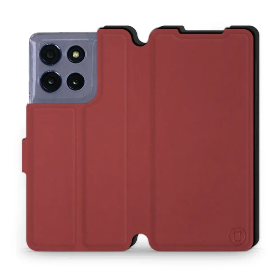 Hülle für Motorola Moto G86 5G - Farbe Dunkelrot mit Schwarz