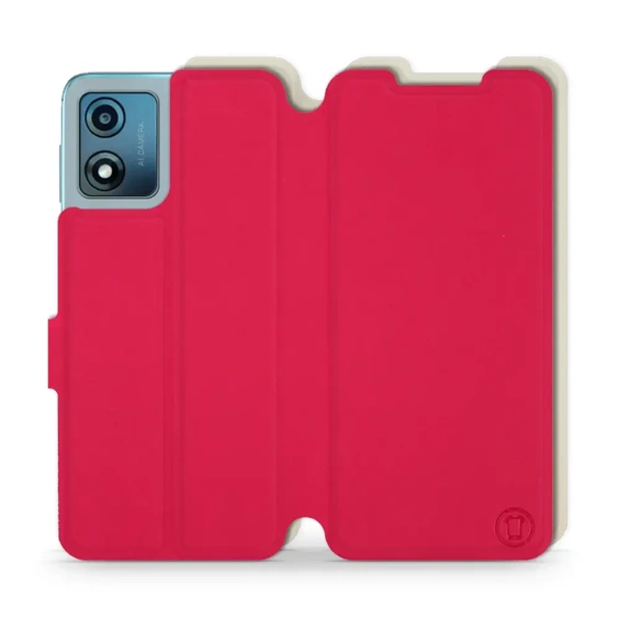 Hülle für Motorola Moto E13 - Farbe Rot mit Platin