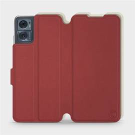 Hülle für Motorola Moto E22i - Farbe Dunkelrot mit Platin