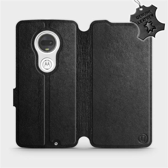 Hülle für Motorola Moto G7 - Farbe Black Leather
