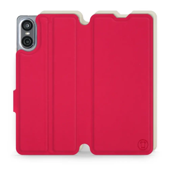 Hülle für Sony Xperia 10 VI - Farbe Rot mit Platin