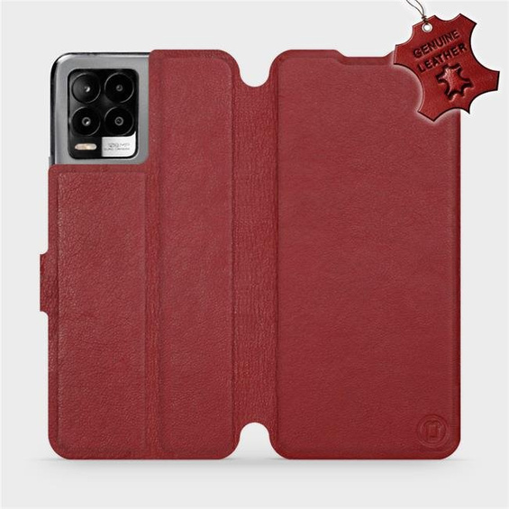 Hülle für Realme 8 - Farbe Dark Red Leather