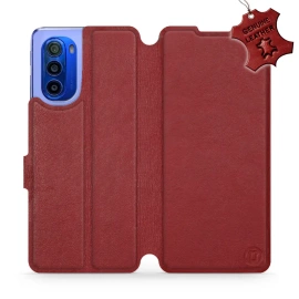 Hülle für Motorola Moto G51 5G - Farbe Dark Red Leather