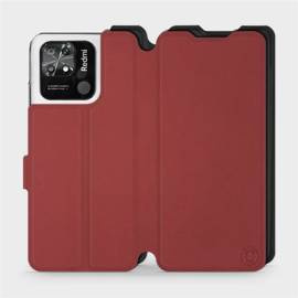 Hülle für Xiaomi Redmi 10C - Farbe Dunkelrot mit Schwarz