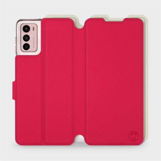 Hülle für Motorola Moto G42 - Farbe Rot mit Platin