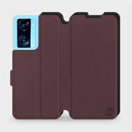 Hülle für OPPO A57s - Farbe Burgund mit Schwarz