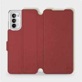 Hülle für Motorola Moto G82 5G - Farbe Dunkelrot mit Platin