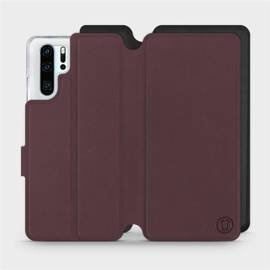 Hülle für Huawei P30 Pro - Farbe Burgund mit Schwarz
