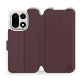 Hülle für OnePlus 15 - Farbe Burgund mit Platin