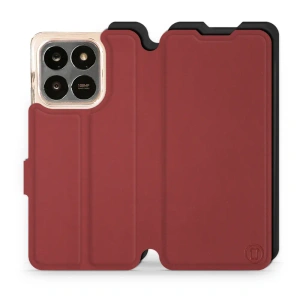 Hülle für Huawei Honor X7d - Farbe Dunkelrot mit Schwarz