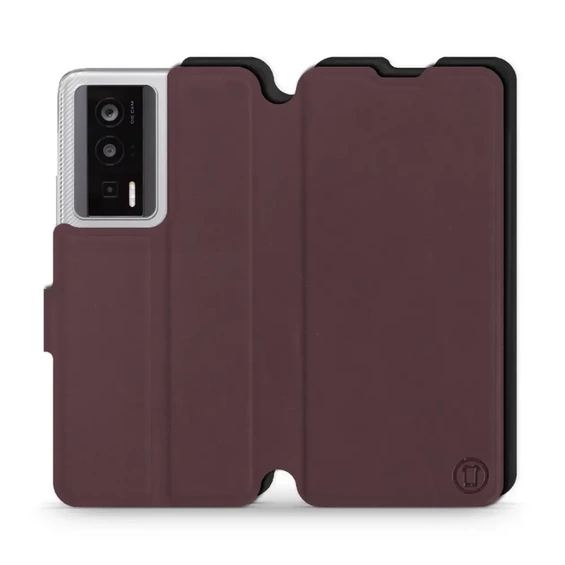 Hülle für Xiaomi POCO F5 Pro - Farbe Burgund mit Schwarz