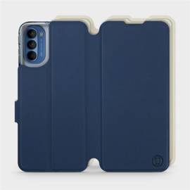 Hülle für Motorola Moto G41 - Farbe Marineblau mit Platin