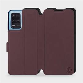 Hülle für Realme 8 5G - Farbe Burgund mit Schwarz