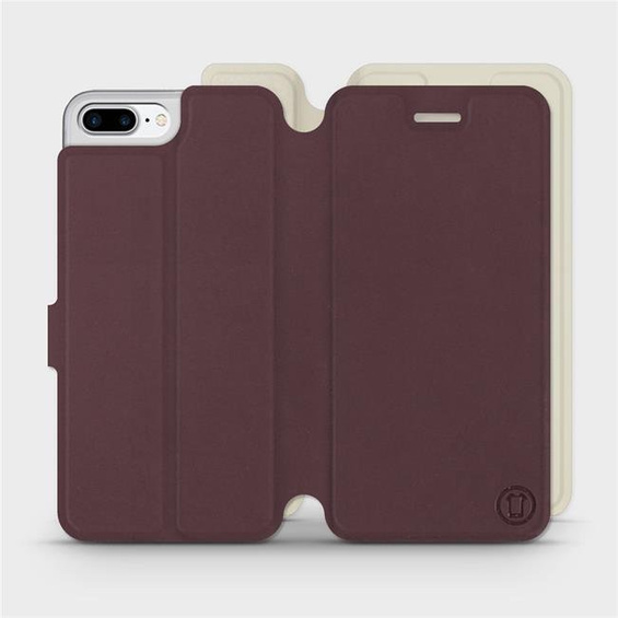 Hülle für Apple iPhone 7 Plus - Farbe Burgund mit Platin