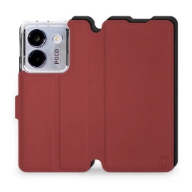 Hülle für Xiaomi POCO M7 Pro 5G - Farbe Dunkelrot mit Schwarz