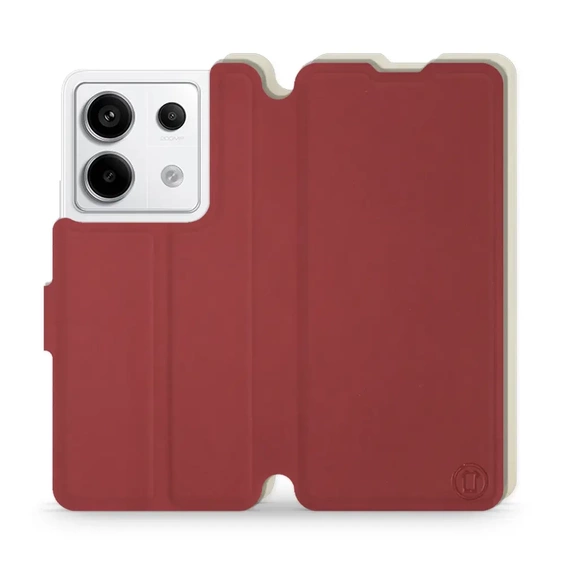 Hülle für Xiaomi Redmi Note 13 PRO - Farbe Dunkelrot mit Platin
