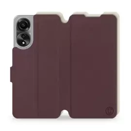 Hülle für OPPO A78 5G - Farbe Burgund mit Platin