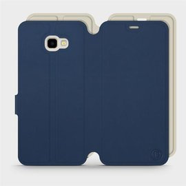 Hülle für Samsung Galaxy J4 Plus 2018 - Farbe Marineblau mit Platin