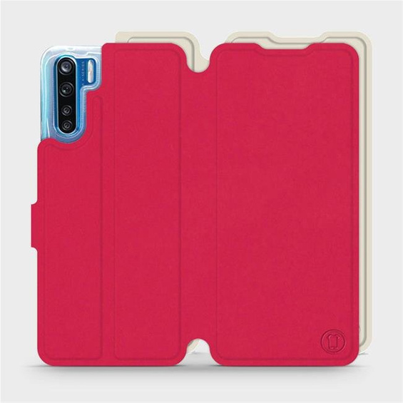 Hülle für OPPO A91 - Farbe Rot mit Platin
